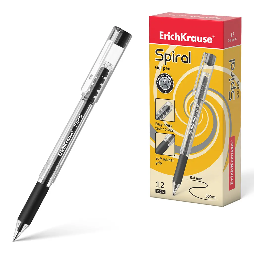 Гелевая ручка ErichKrause 48178 SPIRAL, черный