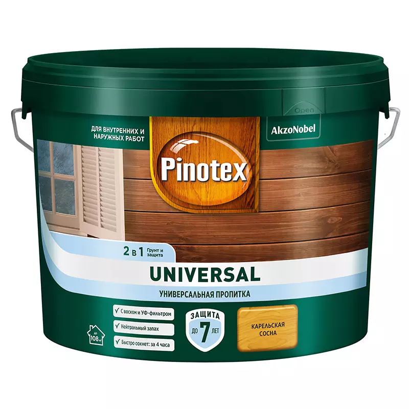 Пропитка Pinotex Universal 2 в 1 Карельская сосна 0,9 л