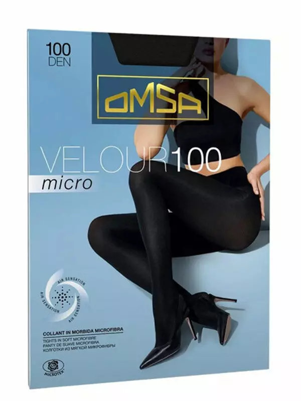 Колготки Omsa Velour Micro 100 den Nero 2 (S)