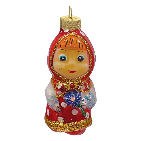Елочная игрушка Девочка, стекло, в подарочной упаковке, h-8см, ФУ-507