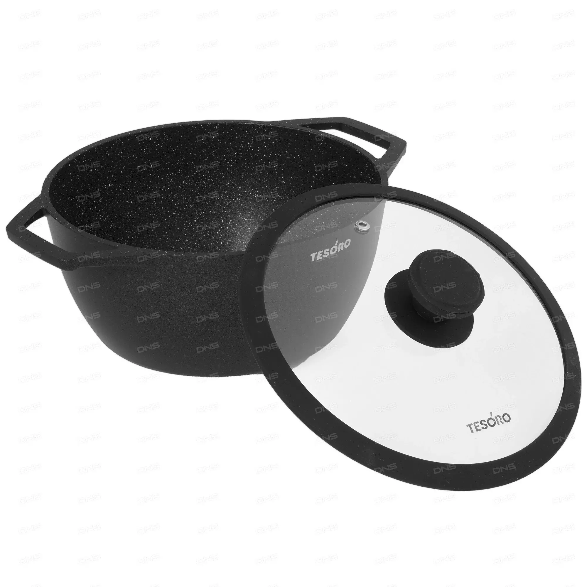 Кастрюля 4 л (d-24 см), литой алюминий, &quot;Tesoro Florence&quot; Induction total dark а/п TF6640tdi