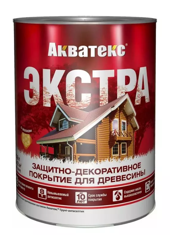 Антисептик декоративный для дерева Акватекс Экстра рябина 0,8 л