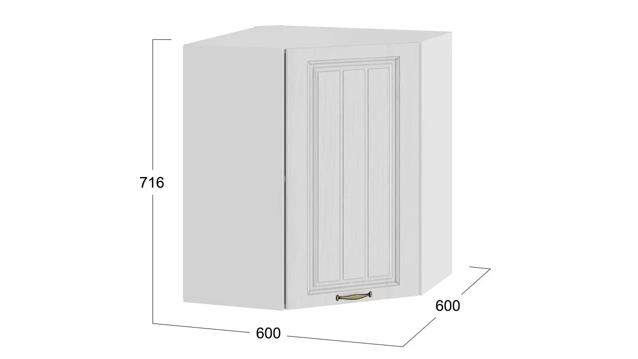 Корпус (716*600*600 мм) 1В6У Шкаф кухонный навесной угловой