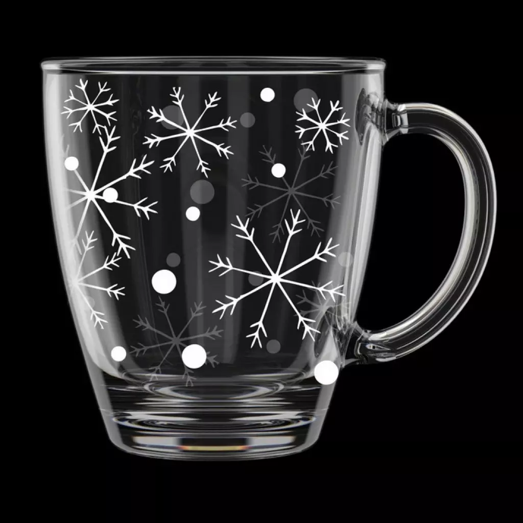 Кружка 350 мл, стекло, &quot;Снегопад&quot; арт.2025-Г