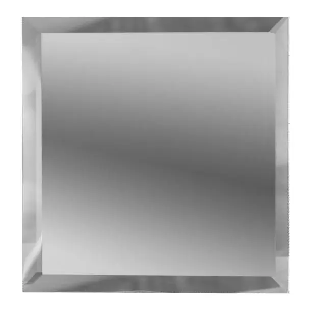 Плитка зеркальная квадратная с фацетом 10 мм (100х100мм) серебрянная