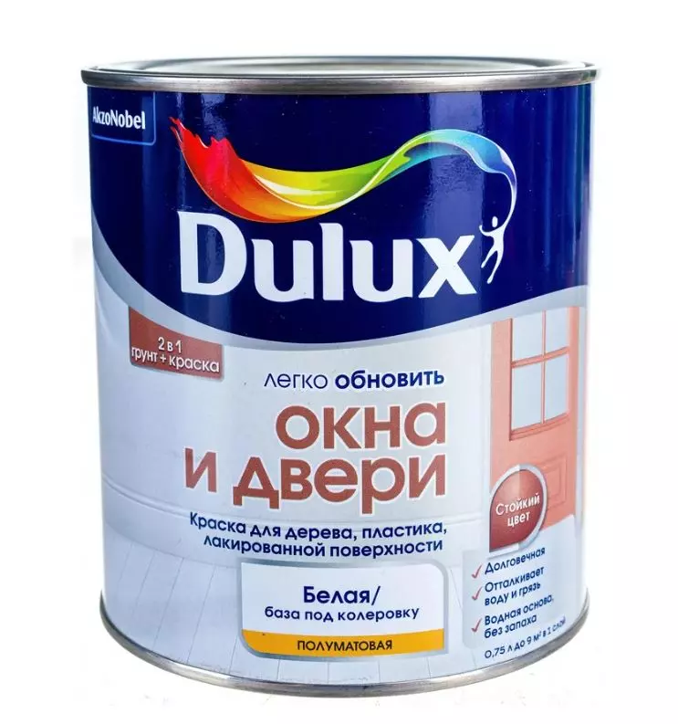 Краска Dulux Окна и Двери п/мат BW 0,75л