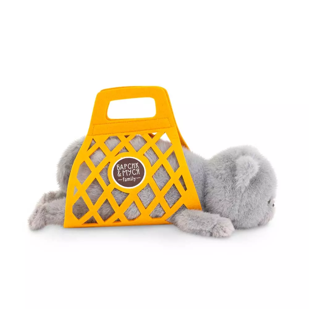 Мягкая игрушка Кот Барсик в сумке 35 см серый Orange Toys B1002/35