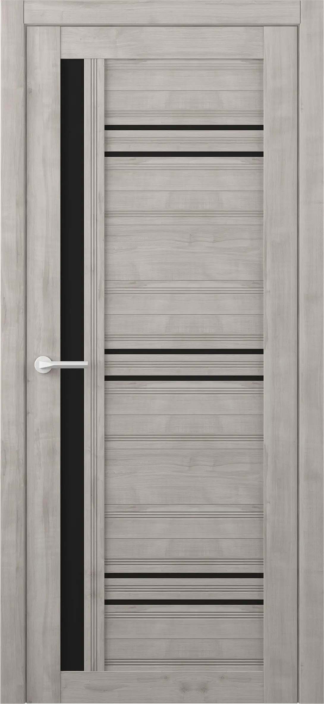 Дверь со стеклом Soft Touch Невада 6-0-0 графит стекло черное