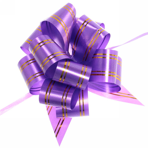 Бант для оформления подарка &quot;Сияние&quot; 3 см, d-11 см, Фиолетовый 214-082