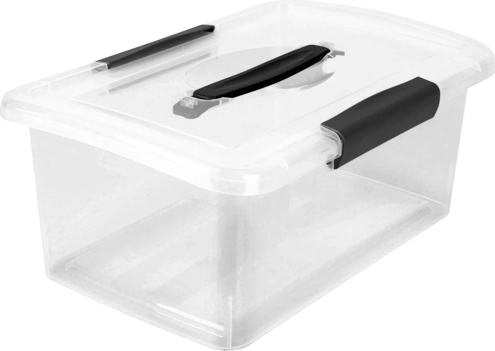 Ящик для хранения с защелками и ручкой 9л 37х27,4х14,8см Keeplex Vision прозрачный кристалл KL25231