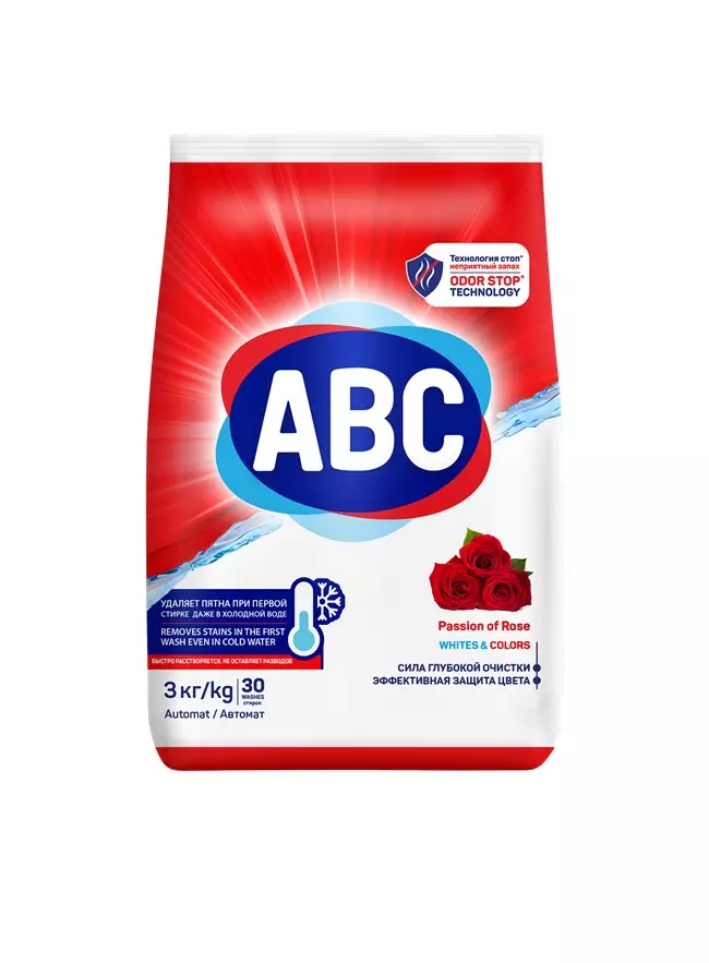 Стиральный порошок автомат АВС Страсть розы 3 кг