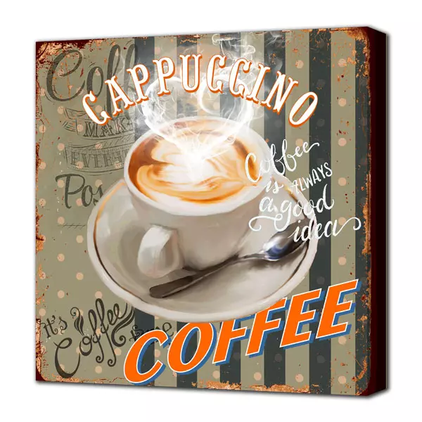 Картина на холсте (канвас) Coffee Cappuccino, KH33 31x31