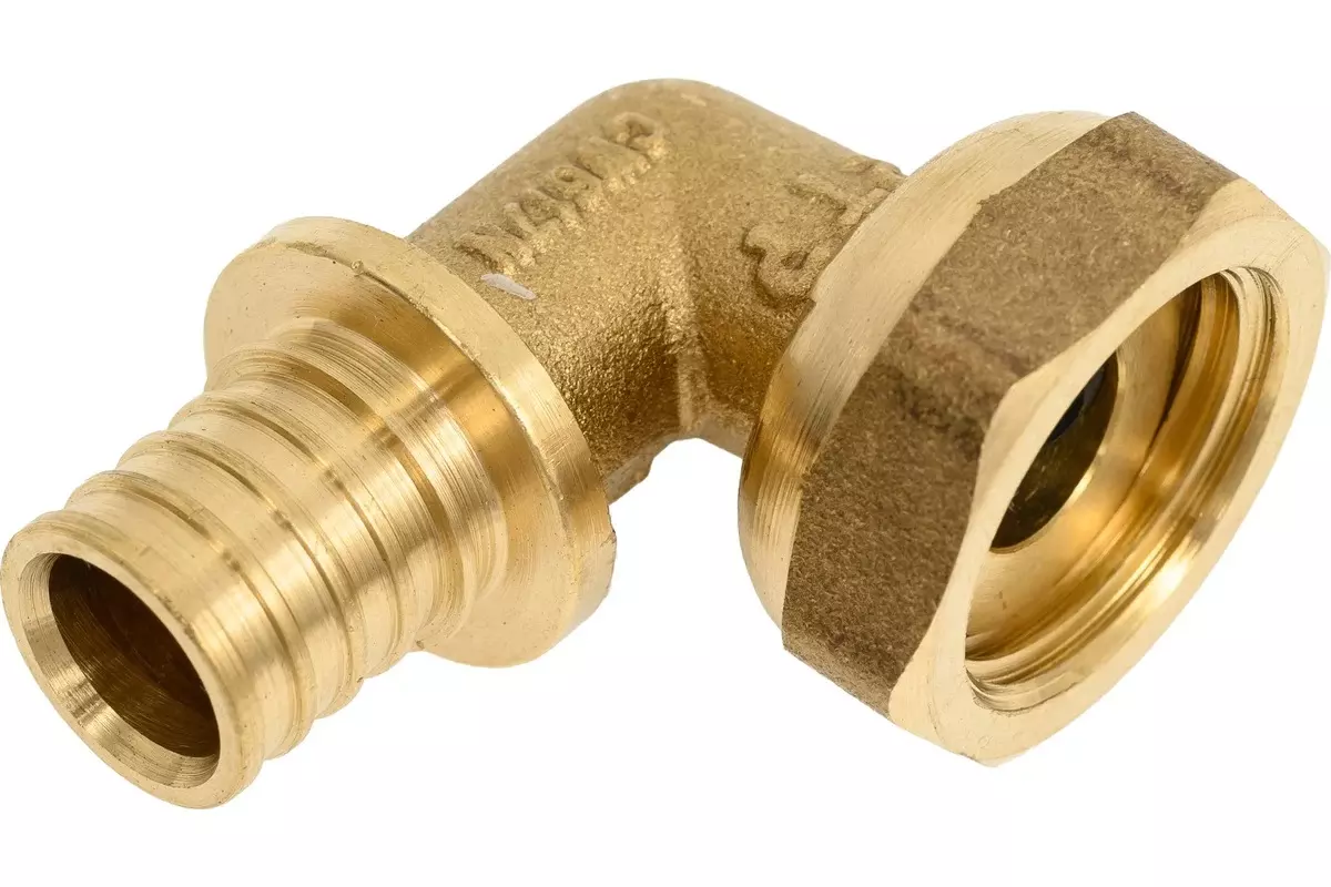 Угол аксиальный с накидной гайкой 16х1/2&quot;, латунь, RTP 34855