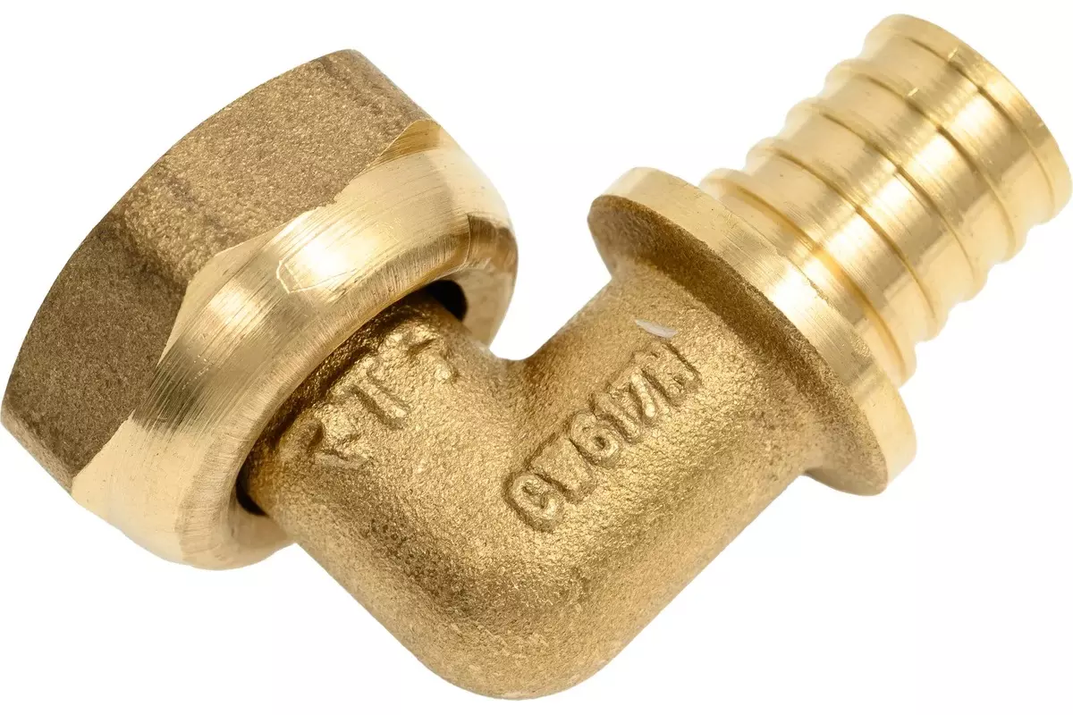 Угол аксиальный с накидной гайкой 16х1/2&quot;, латунь, RTP 34855
