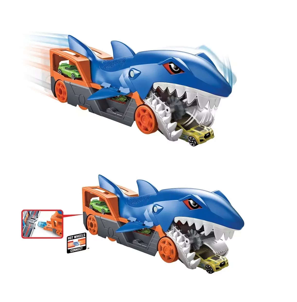 Игровой набор для ловли и перевозки машинок, Акула, 1 машинка, Hot Wheels City GVG36