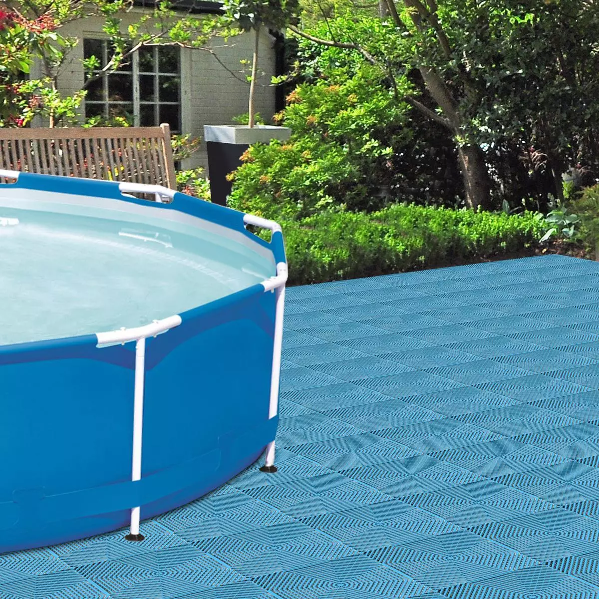 Плитка садовая для дорожек HELEX 40*40 см полипропилен, голубой (уп. 6 шт)