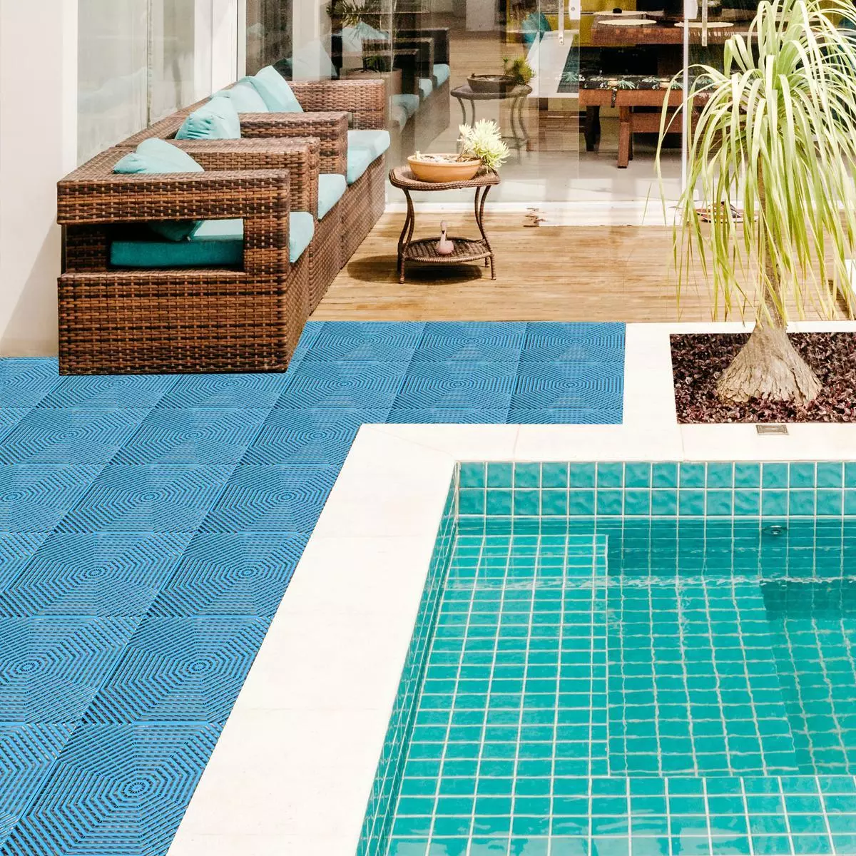 Плитка садовая для дорожек HELEX 40*40 см полипропилен, голубой (уп. 6 шт)