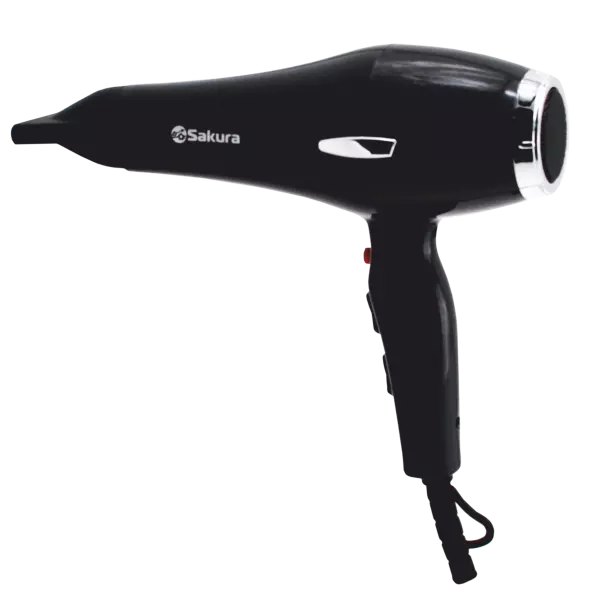 Фен для волос Sakura 2200Вт 2 скорости 4 режима шнур 2,2м SA-4038BK