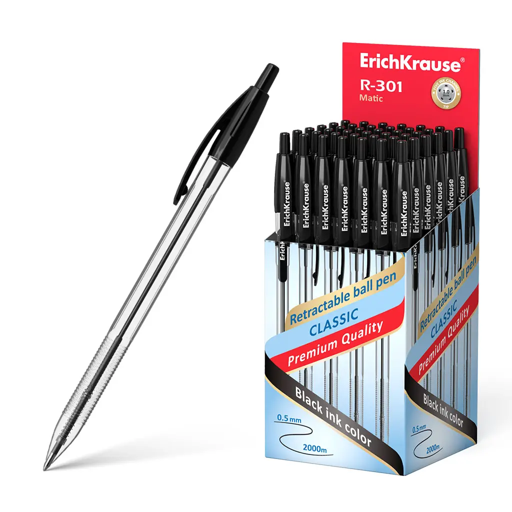 Ручка шариковая автоматическая ErichKrause 38510 R-301 Classic Matic 1.0, чернил черный