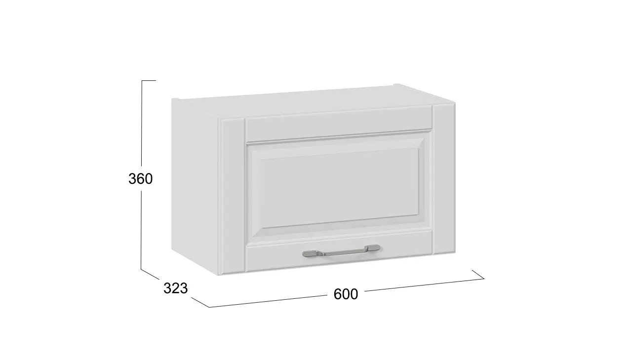 Шкаф навесной СКАЙ (фасад + корпус) (Белоснежный софт) В_36-60_1ДО