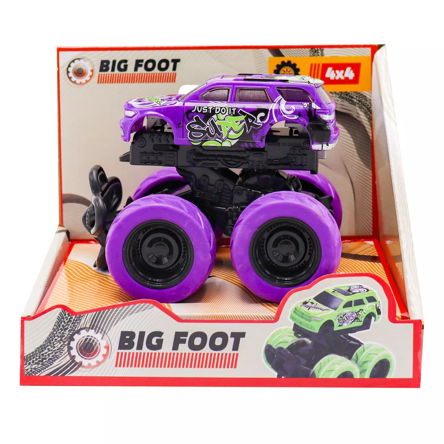 Фрикционная машинка с краш-эффектом 4х4 фиолетовая Funky Toys FT97972 —  купить по выгодной цене в интернет-магазине Колорлон