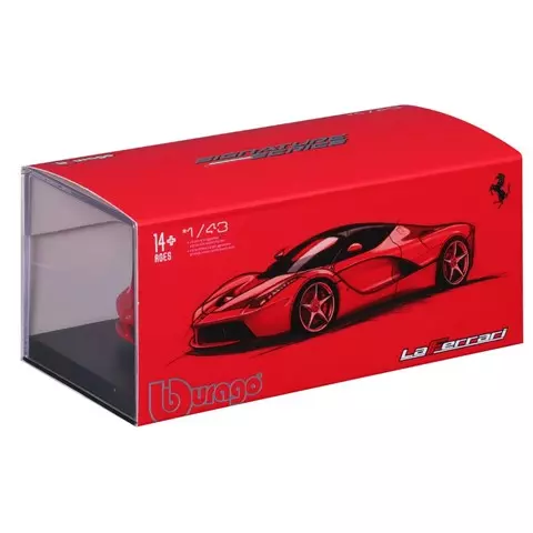 Машинка гоночная die-cast Ferrari - LaFerrari Bburago 1:43, открывающ. двери, красная 18-36902RD