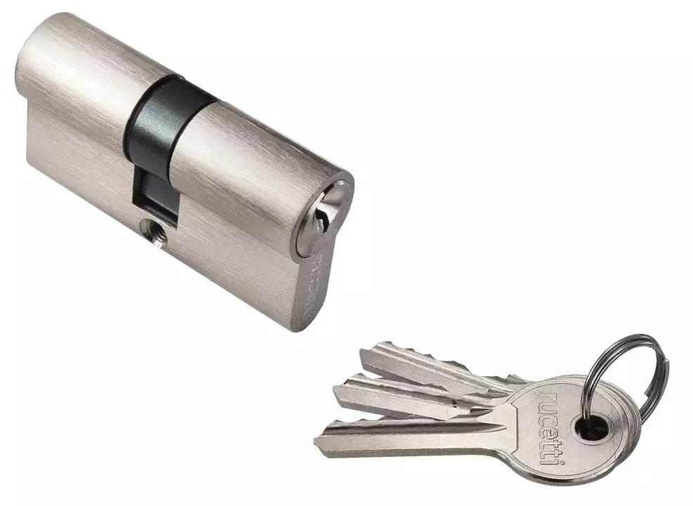 Цилиндровый механизм 60 мм (30/30) ключ/ключ, никель MORELLI R60C SN