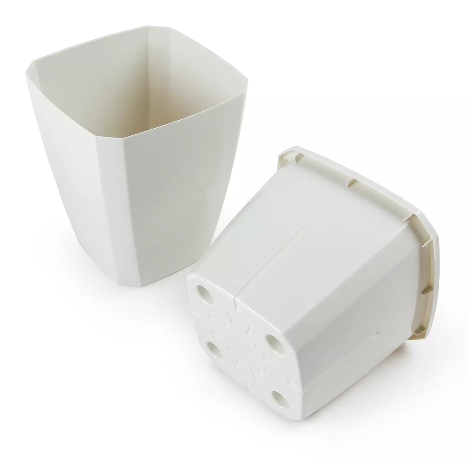 Кашпо с дренажной вставкой 15*15*17 см 2,4 л Лаунж светло-серое С371СЕР