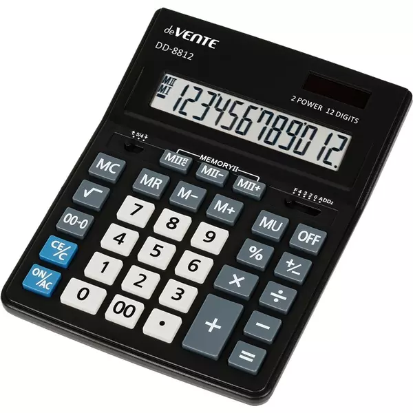 Калькулятор настольный DD-8812, 155x205x35 мм, 12 разрядный, двойное питание, deVENTE 4031305