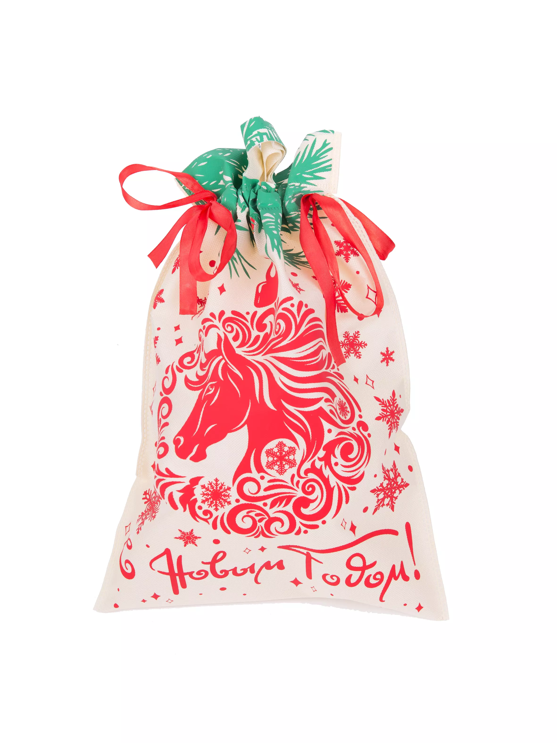 Мешок для подарка из нетканого материала (полипропилен), с полиэстеровой лентой 30x45см 95087