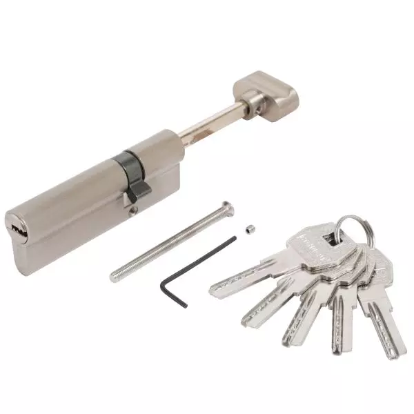 Цилиндровый механизм Стандарт 90 мм (60x30S) SN мат.никель 5кл перф.ключ/шток