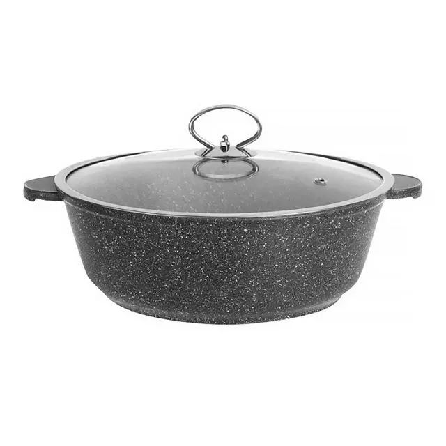 Жаровня 4,5л (28 см), литой алюминий, съёмные ручки "МРАМОР" ЖМВ-28