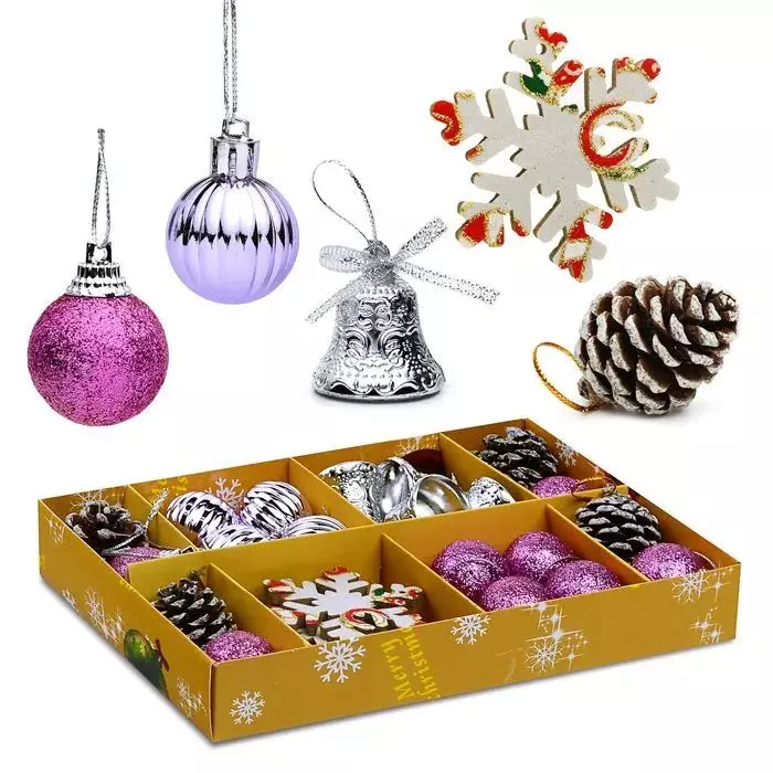 Набор новогодних украшений Новогодний шарм 3см* 24шт S1607