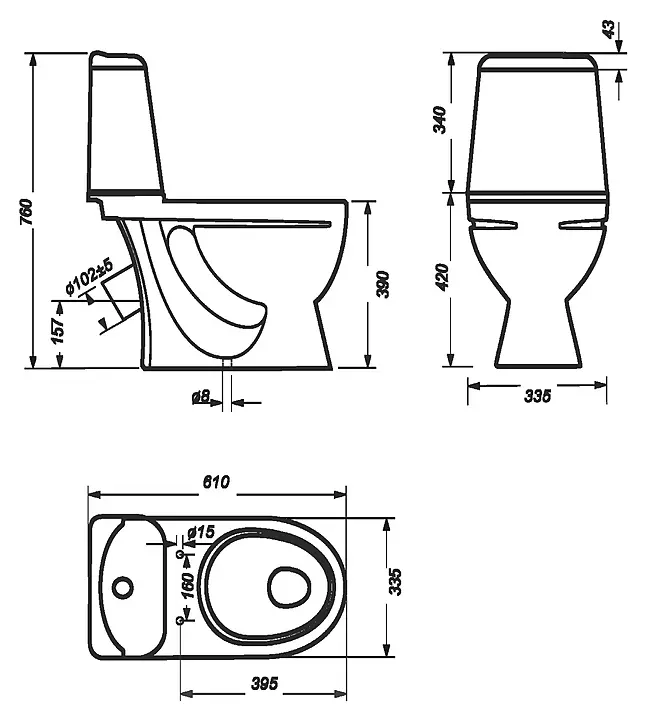 Унитаз Sanita Идеал Эконом IDLSACC01090113 косой выпуск, 1-режимный слив