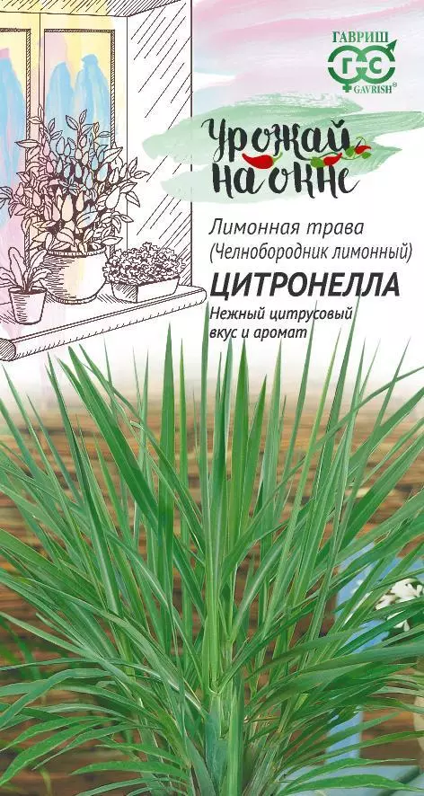 Семена Лимонная трава Цитронелла, Урожай на окне, ГАВРИШ 0,02 г ц/п