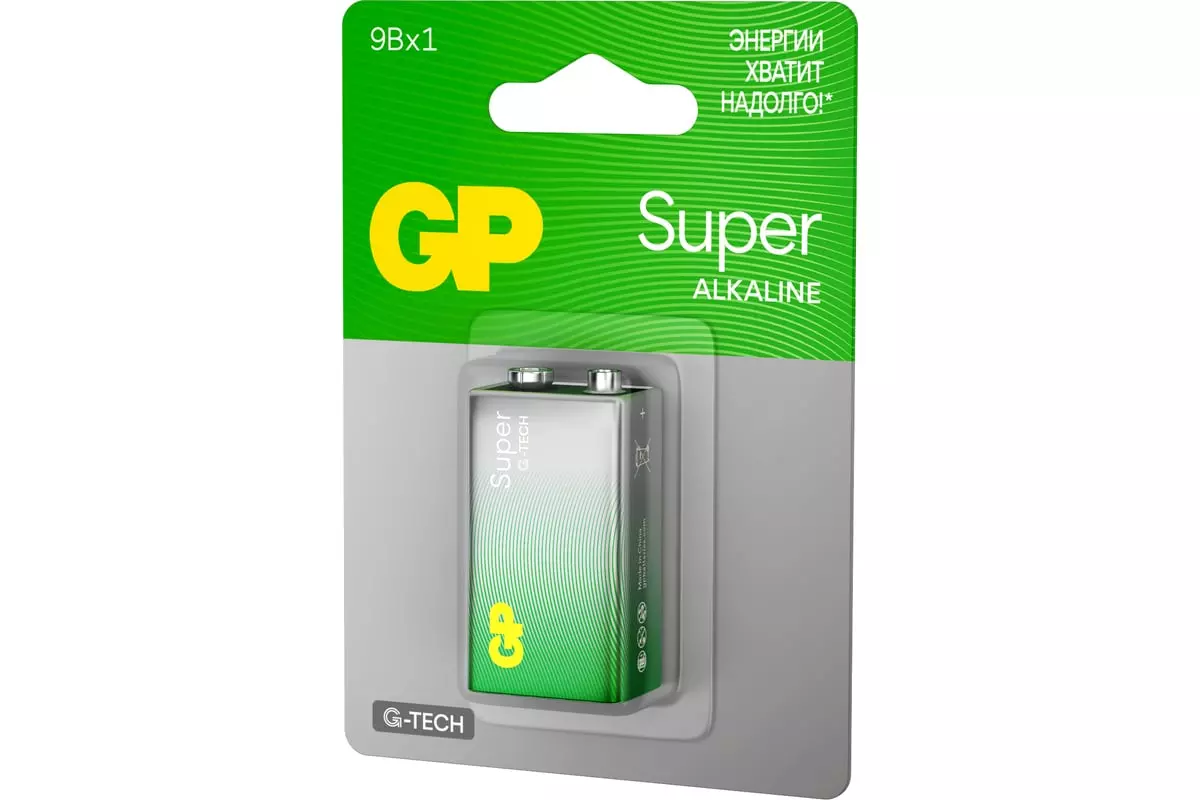 Батарейка Крона 6LR61 9В 1шт GP Super