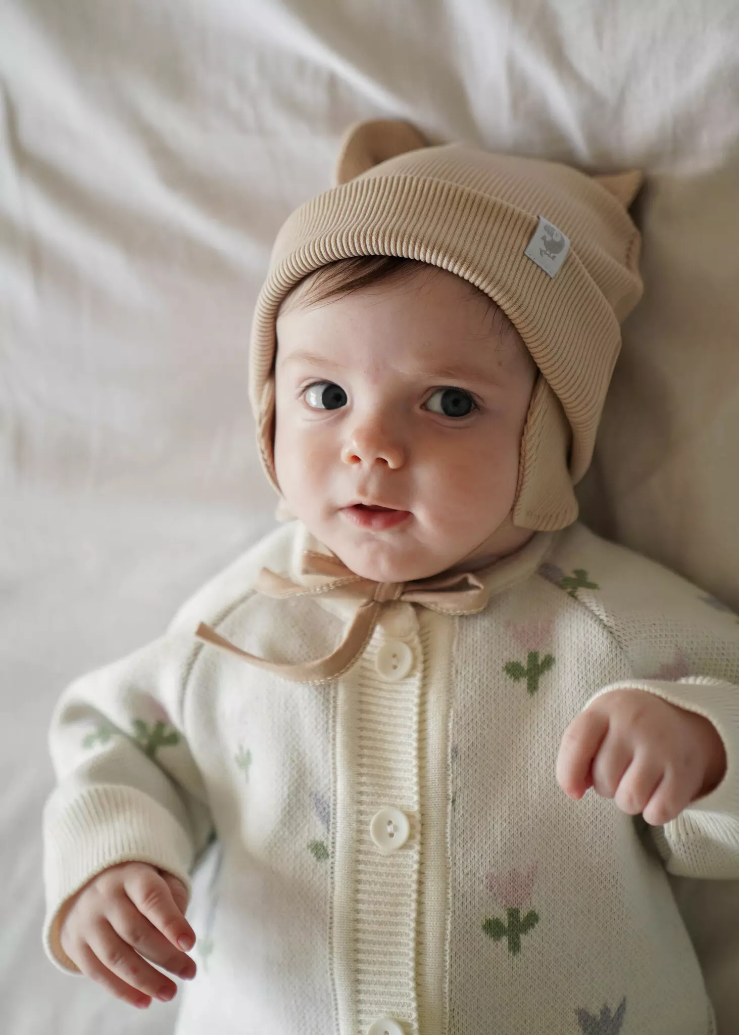 Детская шапка с ушками, бежевый р-р 44-46 ToucanKids 6030-138