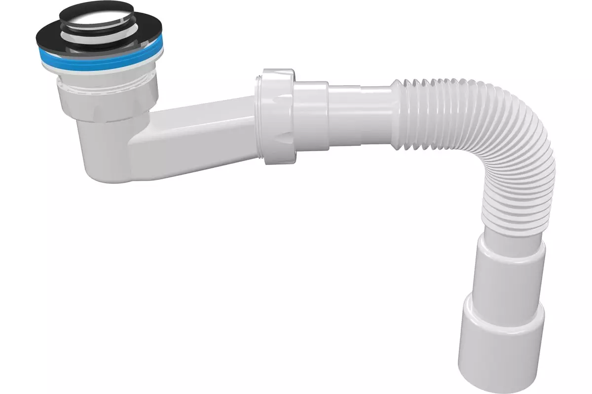 Сифон для душевого поддона 1 1/2"х40, "клик-клак", выпуск 70 мм. с гибкой трубой 40/50 Nova 1650