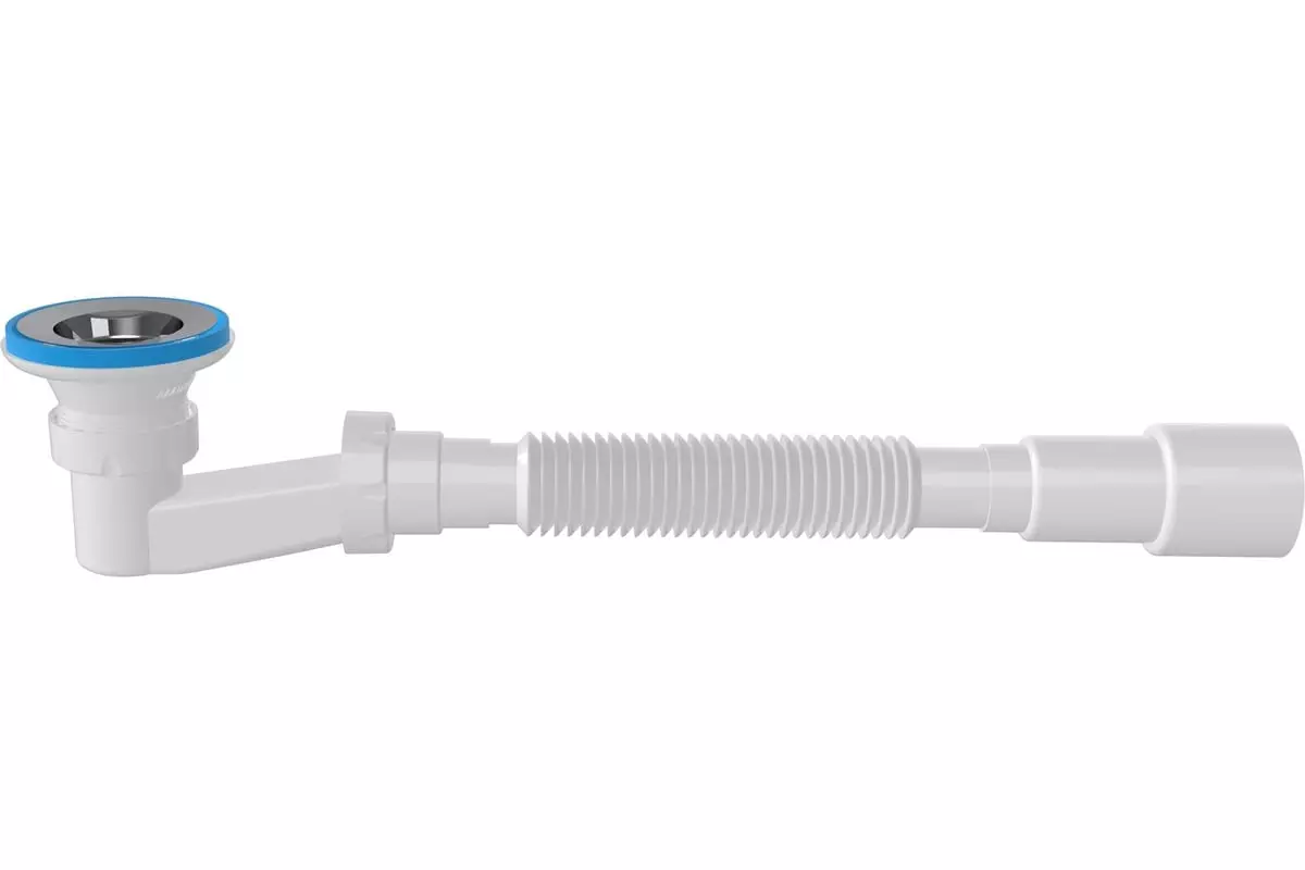 Сифон для душевого поддона 1 1/2"х40, h=90 мм, выпуск 70 мм. с гибкой трубой 40/50 Nova 1621