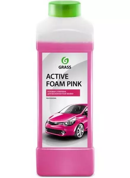 Автошампунь для бесконтактной мойки Active Foam Pink GRASS (1 л), арт. 113120