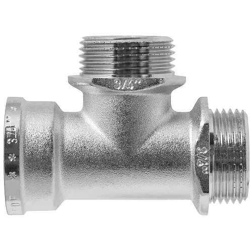 Тройник 3/4" ВР/НР/НР никель с ограничителем MPF, MP-У ИС.072634