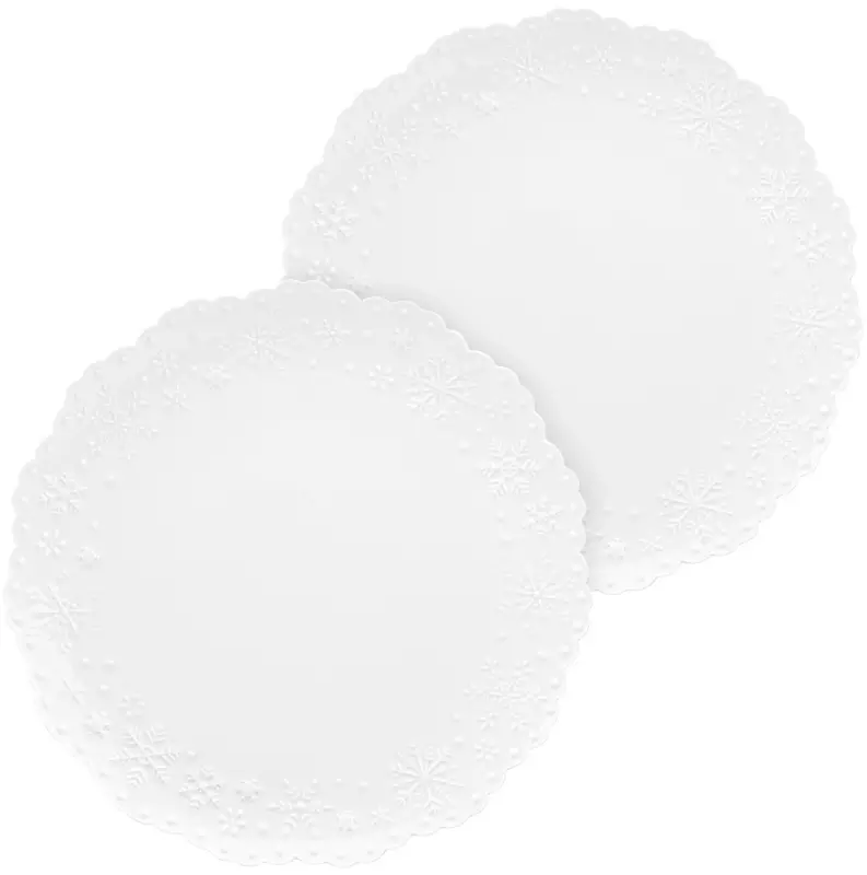 Набор тарелок 2 шт, 27х2,5 см, &quot;Снежинки&quot;, фарфор, 540898