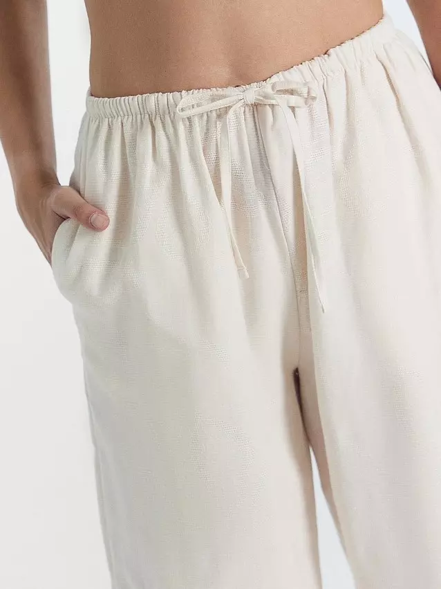 Брюки женские Mark Formelle 182511 молочные цветы жаккард, р-р 170-110 (52 / XXL)