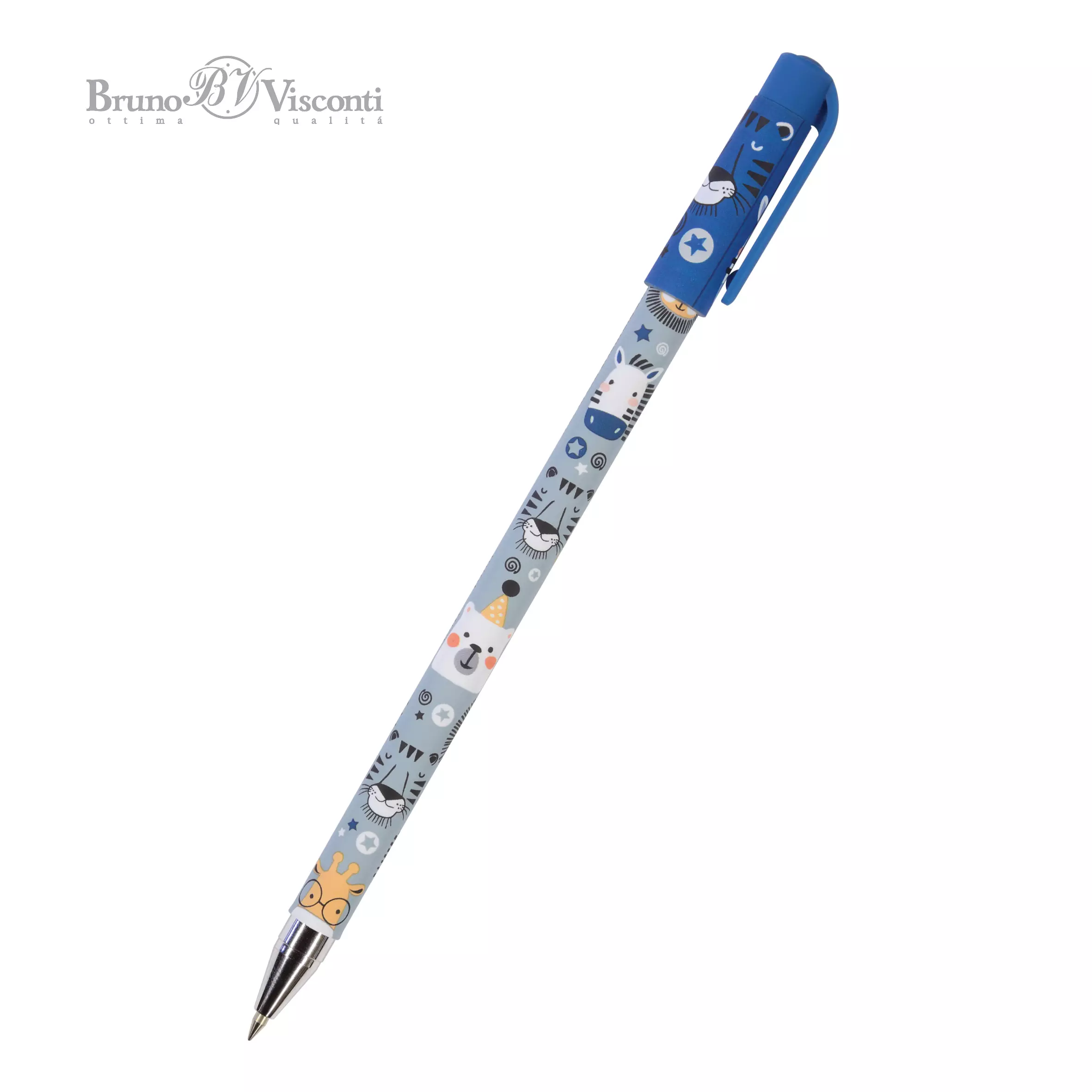 Шариковая ручка BrunoVisconti HappyWrite. Милые зверушки, 0.5 мм, синяя