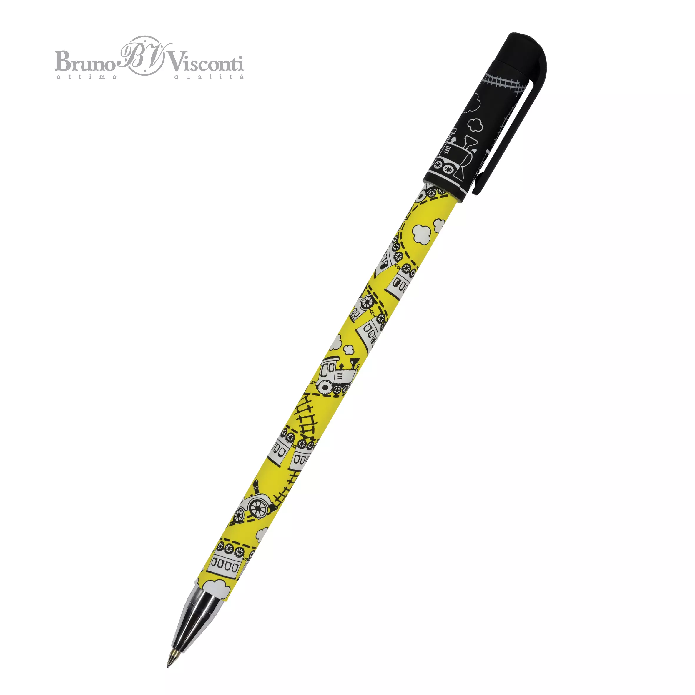 Шариковая ручка BrunoVisconti HappyWrite. Паровозики, 0.5 мм, синяя