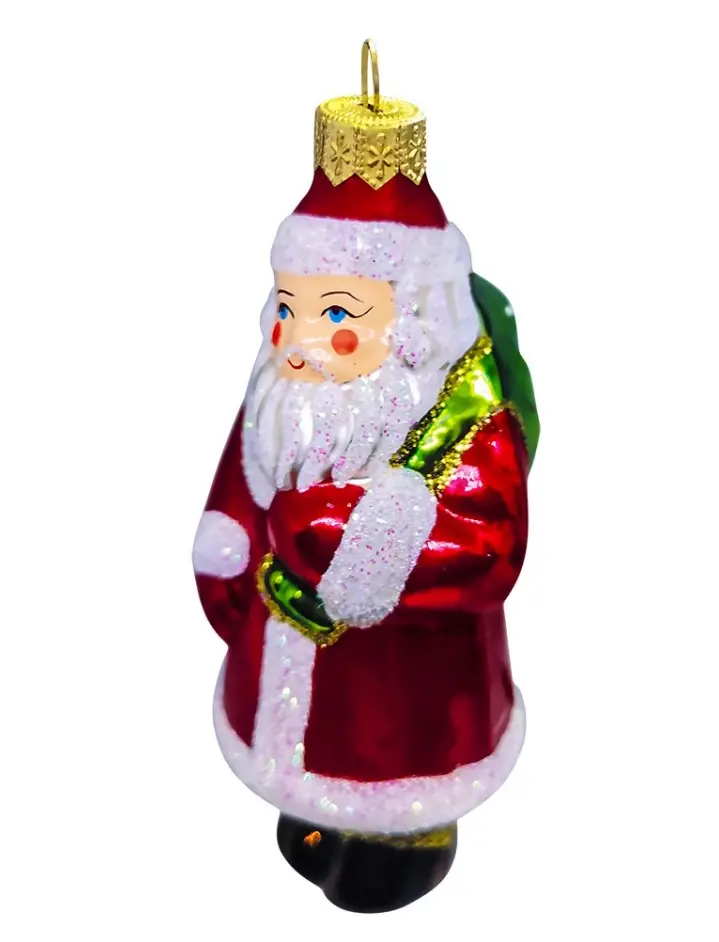 Елочная игрушка Дед Мороз с мешком, в подарочной упаковке, h-10см ФУ-209