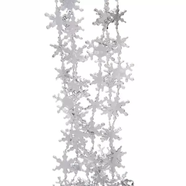 Бусы на елку 2,0 м Снежинки, Серебро 556-235