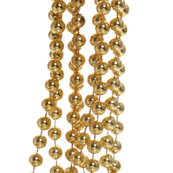 Бусы на елку 2 м Шарик d 8 мм золото 196-128