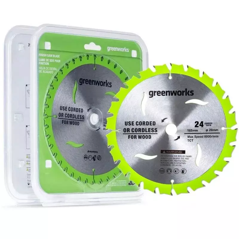 Пильный диск по дереву 165х20мм 24Т Greenworks