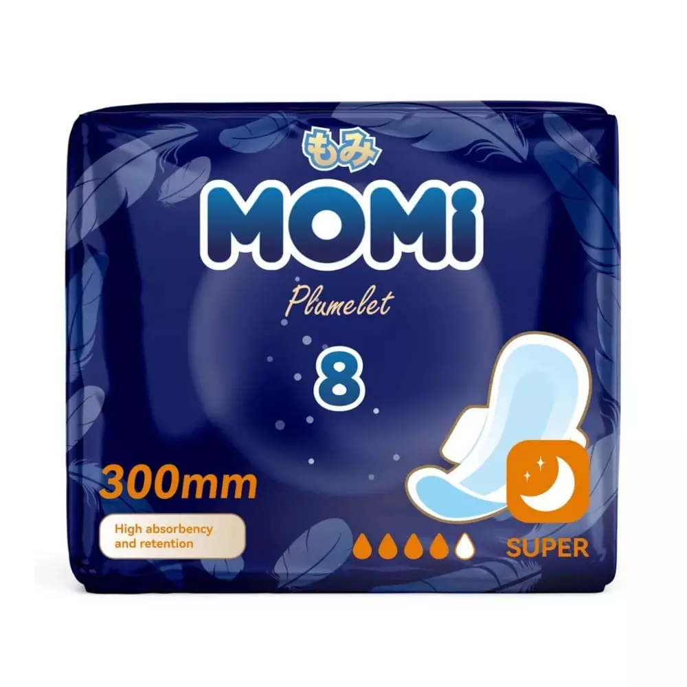 Гигиенические прокладки MOMI Super ночные 300 мм 8 шт